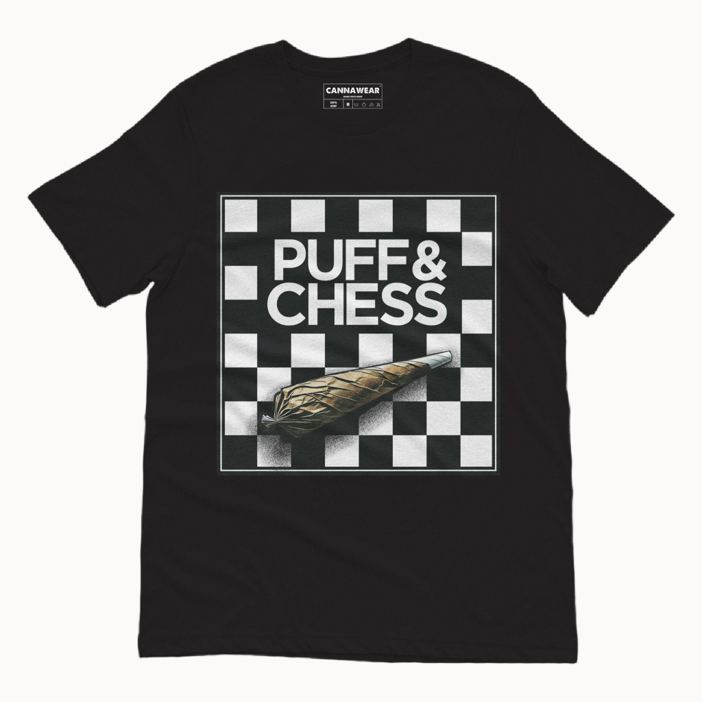 Puff & Chess Chessboard black T-shirt