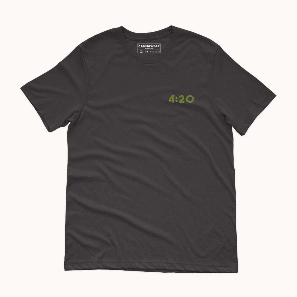 420 Chest Logo Black Hemp T-shirt