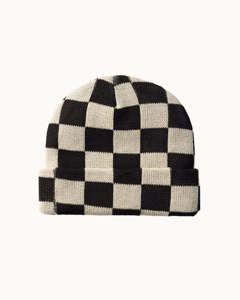 Black Chessboard Beanie