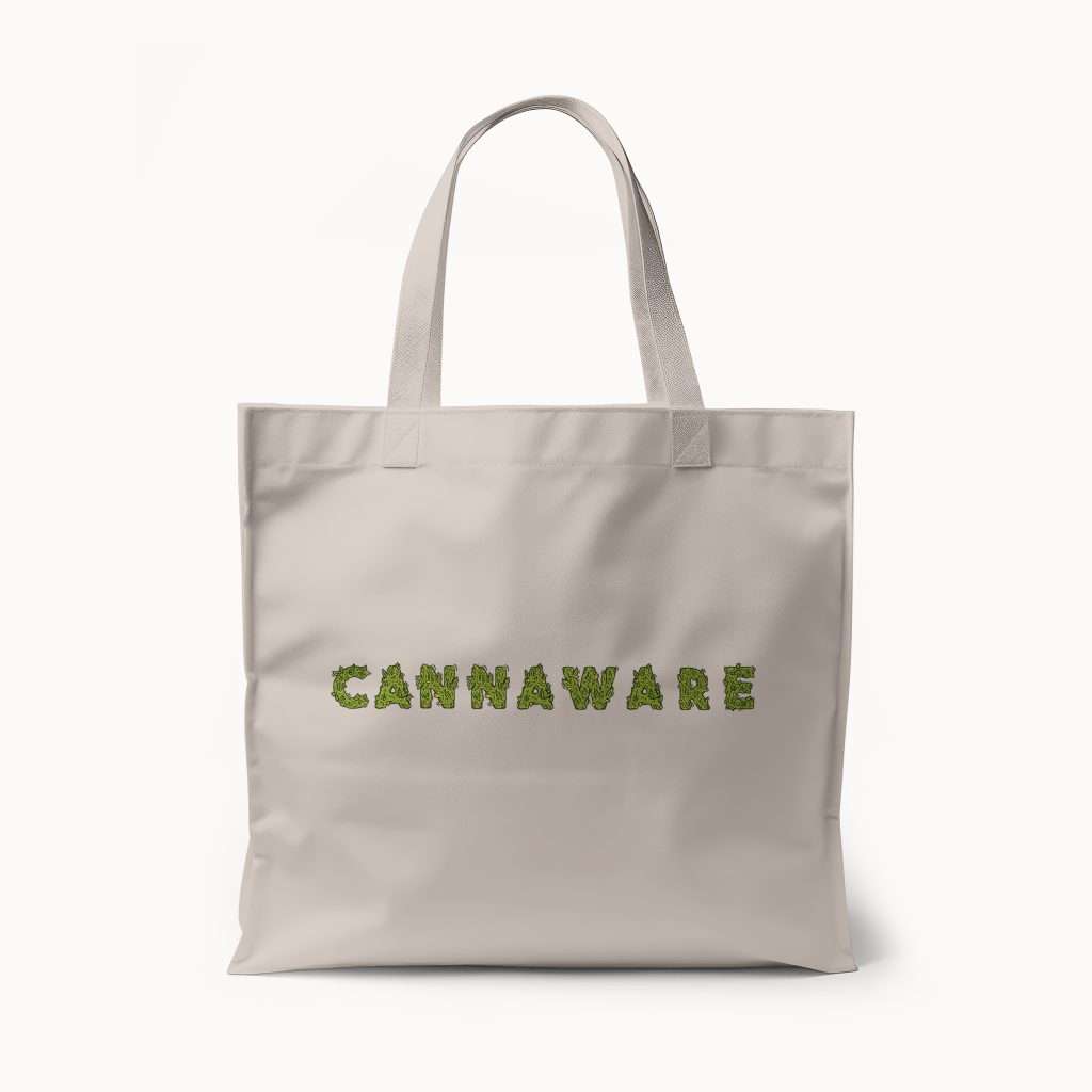 *Limited Edition* Cannaware Flower Wordart Hemp Natural Tote Bag