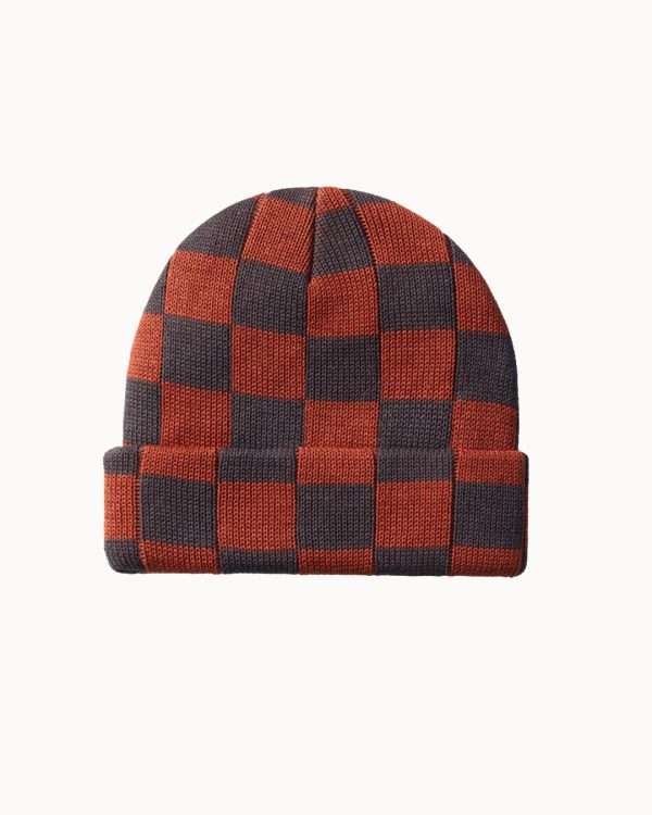 Rust Chessboard Beanie