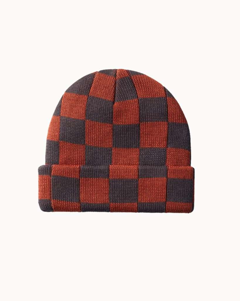 Rust Chessboard Beanie