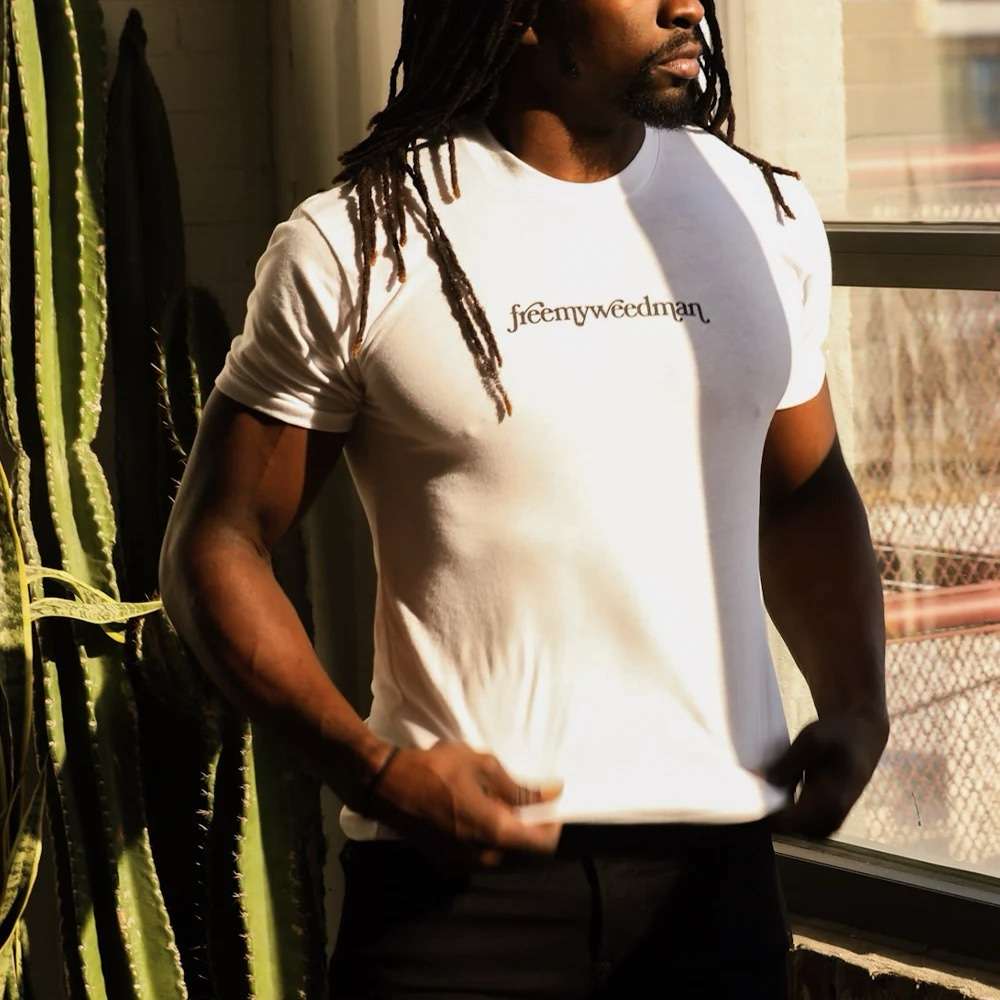 White Free my weedman Tshirt